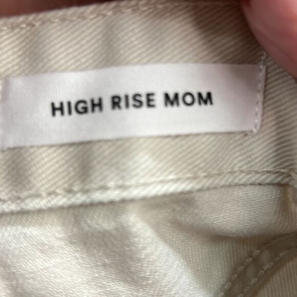 Cotton:On High Mom Denim shorts in soft taupe size 14 NWT - Picture 10 of 12